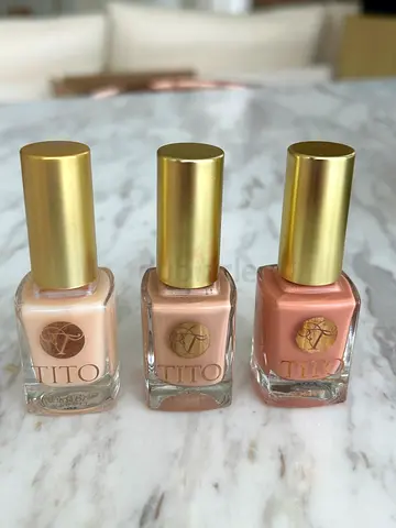 TITO nail polish trio Nude, Cutie pie, Satin Apricot.