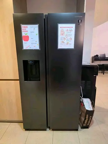 Samsung Side-by-Side Refrigerator with Water Dispenser - Dark Grey