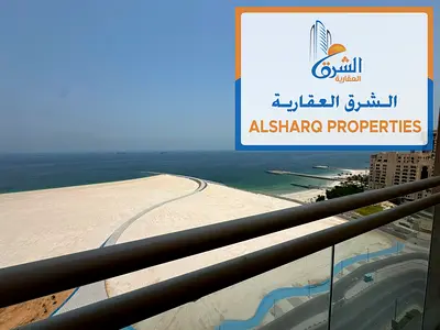 3-Bedroom Apartment on Ajman Corniche, First Tenant, Direct Sea View, 3 Bathrooms, Master Bedroom, Built-in Wardrobes, Central AC, Spacious Layout.