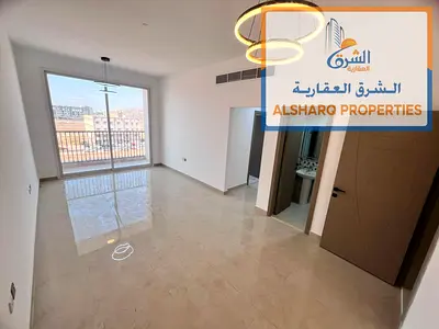 Two-bedroom apartment with a living room and three bathrooms in Al-Jarf 3. Super deluxe finishing. Excellent view. Close to all services. Full lightin