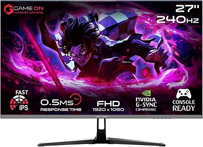 Game ON Esports Series 27 Inch 240Hz IPS Full HD 0.5ms AMD FreeSync Gaming Monitor