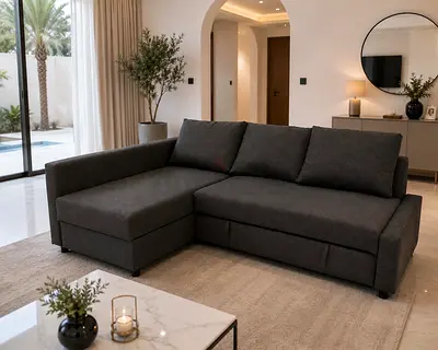 Ikea freighten sofa combed with Storage
