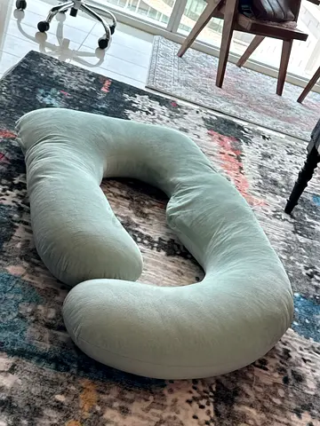 Large U-shaped Nursing / Pregnancy Pillow - Light Green Cover