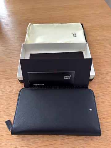 Montblanc Black Leather Zip Wallet/Organizer with Box - Brand New