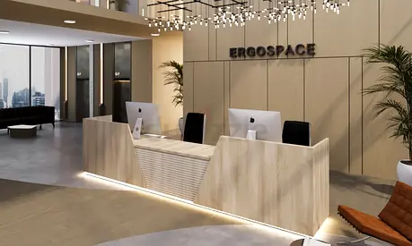 Modern reception desk and office fit-out furniture set