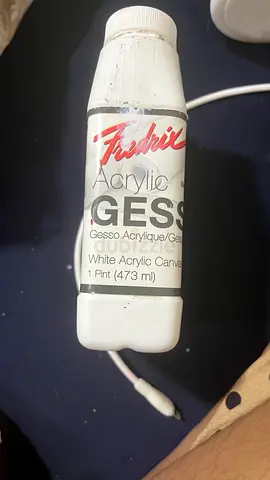 The selected image shows a 16 oz (473 ml) bottle of Fredrix Acrylic Gesso. Gesso is a traditional pr