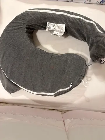 My best friend nursing pillow: Grey nursing/breastfeeding pillow with removable cover