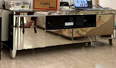Mirrored TV Cabinet / Entertainment Unit - Low Profile