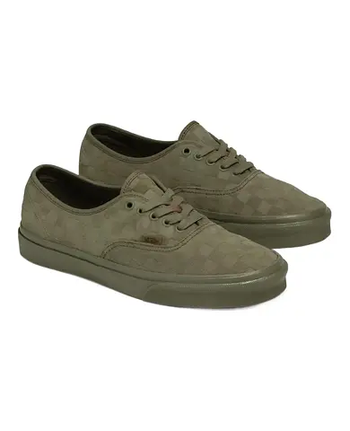 Vans Authentic Mono Military Green Checkerboard Sneakers