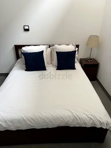 SONGESAND Bed with 4 drawers and bedside table