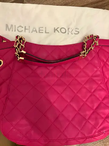 Michael Kors quilted pink chain-strap shoulder bag