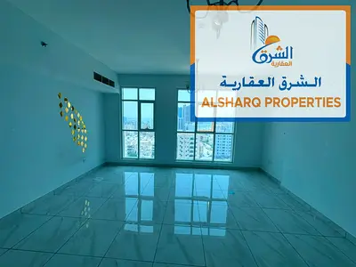 Ajman Corniche - Master bedroom, separate living room with practical partitions, 2 bathrooms, panoramic view of the city and creek, wardrobes