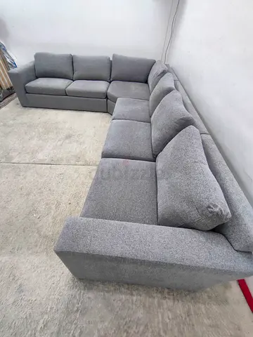 Crate and barrel gray color corner sofa