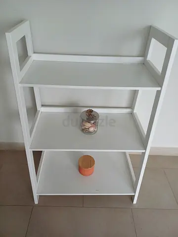 White 3-Tier Wooden Shelf Unit - Good Condition