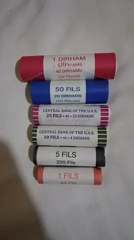 Rolls of UAE Coins (Fils & Dirhams) - Assorted Unopened Coin Rolls