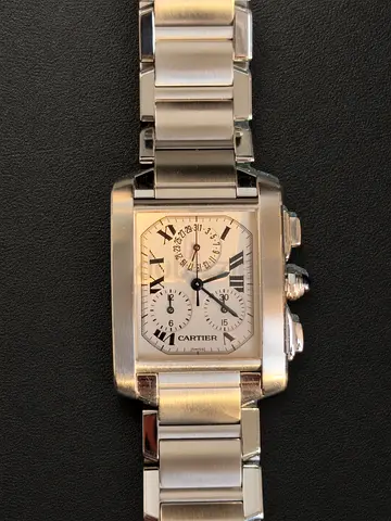 Cartier Tank Française Chronoflex XL Ref. 2303 – Circa 2000 – Original Box