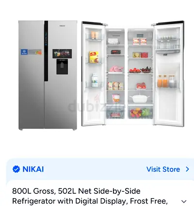 NikaiL Side-by-Side Refrigerator