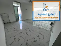A two-bedroom apartment with a large living room and a distinctive sea view, located in Al Waha Towe