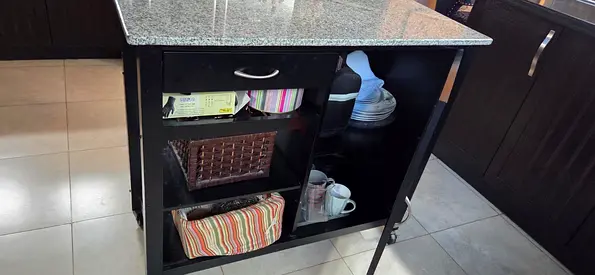 Home Centre Kitchen Island with Marble Top & Storage