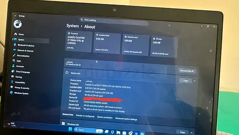 HP Elitebook 840 G5 Laptop i7, 8GB RAM, 256GB SSD — Working Condition