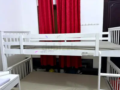 White wooden bunk bed - good condition