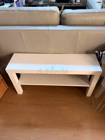 White modern TV console table in good condition
