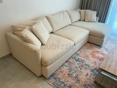 Top quality Crate&Barrel Lounge Deep feather filled L Shape Sofa Beige