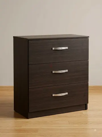 Dark Wood 3-Drawer Chest / Nightstand - Good Condition