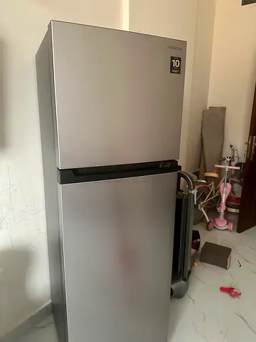 Hitachi-freezer refrigerator - 2-door, stainless steel, good condition
