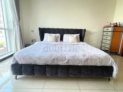 King size upholstered velvet bed frame with headboard - dark grey