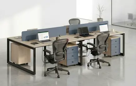 Nade Color Face To Face Four Person Workstation With Middle Acoustic Partition