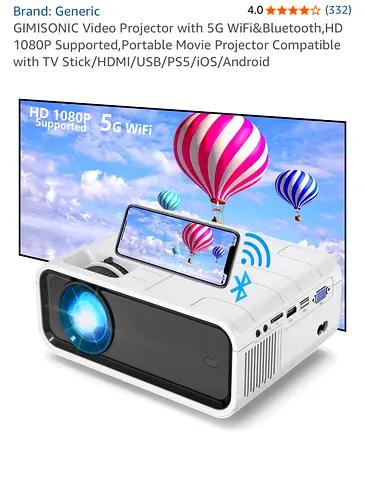 Portable 16:9 Projection Screen - 4K/1080p Compatible, Free-Standing