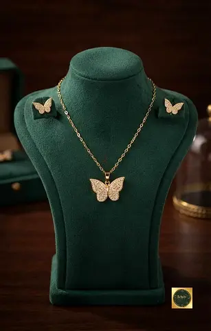 Gold plated simple Necklace set