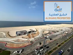 Three bedrooms, living room, 3 bathrooms, master bedroom with built-in wardrobes, Corniche, sea view
