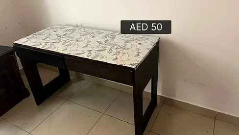 Wooden Study/Computer Table with patterned top - AED 50