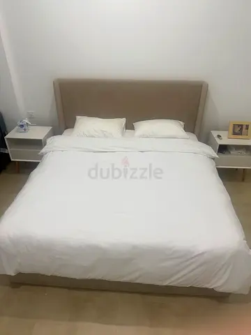 King Bed Frame (200x200) + Mattress + 2 New Pillows – Excellent Condition – Available End of August