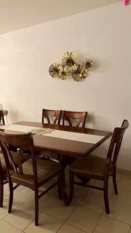 Dark Walnut Dining Table (6 Seater) For Sale