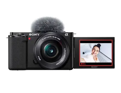 Sony Alpha ZV -E10 mirrorless vlogging camera with flip screen and mic (used)