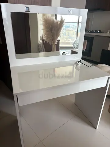 Pan home white dressing table with mirror - compact vanity unit