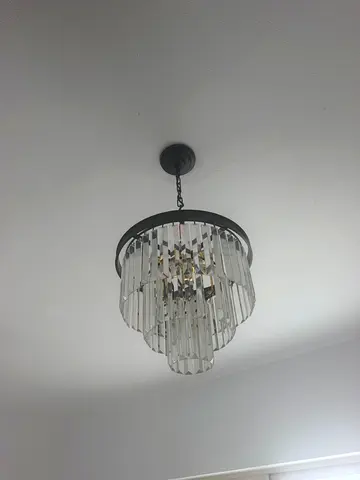 Vintage brass and glass ceiling light fixture / chandelier set of two