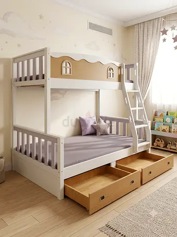 Children Bunker Bed Wooden With Storage Drawer