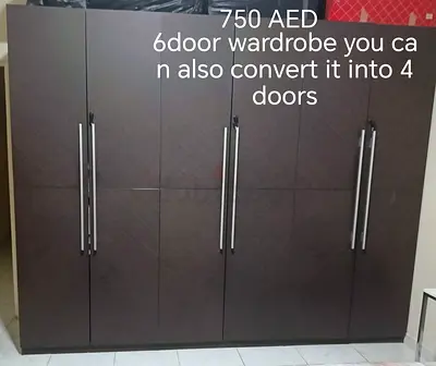 URGENTLY WANT TO SELL!!! 6-door dark wood wardrobe, convertible to 4 doors - good condition