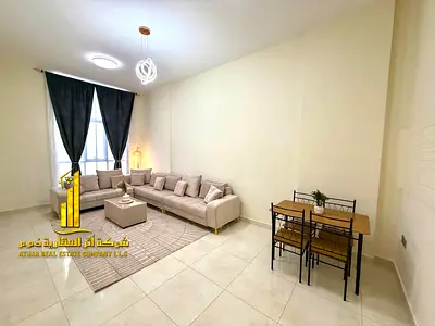 Luxury apartment, second occupancy, one bedroom, living room with open balcony. Ajman, Al Nuaimiya