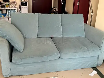 Light blue single-seater armchair in good used condition