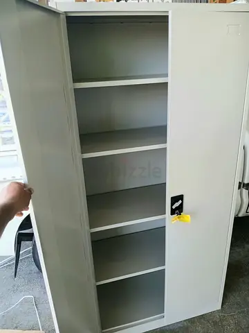 Tall Metal Storage Cabinet with Adjustable Shelves - Good Condition