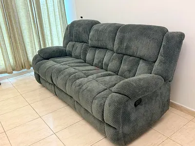 Grey 3-Seater Recliner Sofa in Good Condition