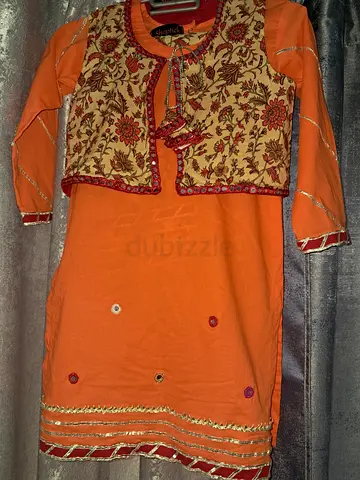 🧡 Beautiful Girls’ 3-Piece Traditional Dress | Age 7 | Like New | 80 AED 🌸