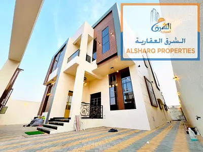 Spacious villa for rent in Al Zahya, 2 floors + rooftop, 6 master bedrooms, 8 bathrooms, majlis, living room, maid’s room, large yard and parking