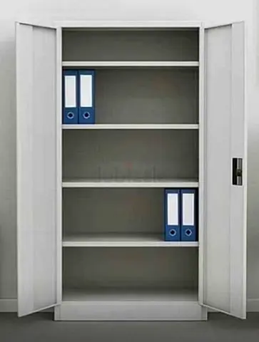 Tall Metal Office Storage Cabinet with Shelves - Lockable