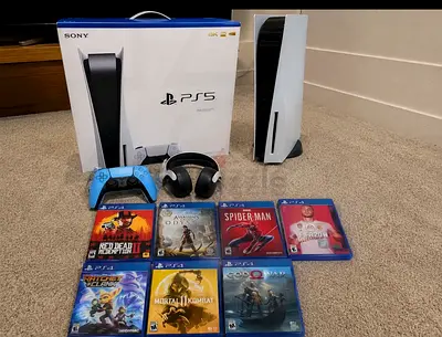 PlayStation 5 console bundle with 2 controllers, headset and 9 games